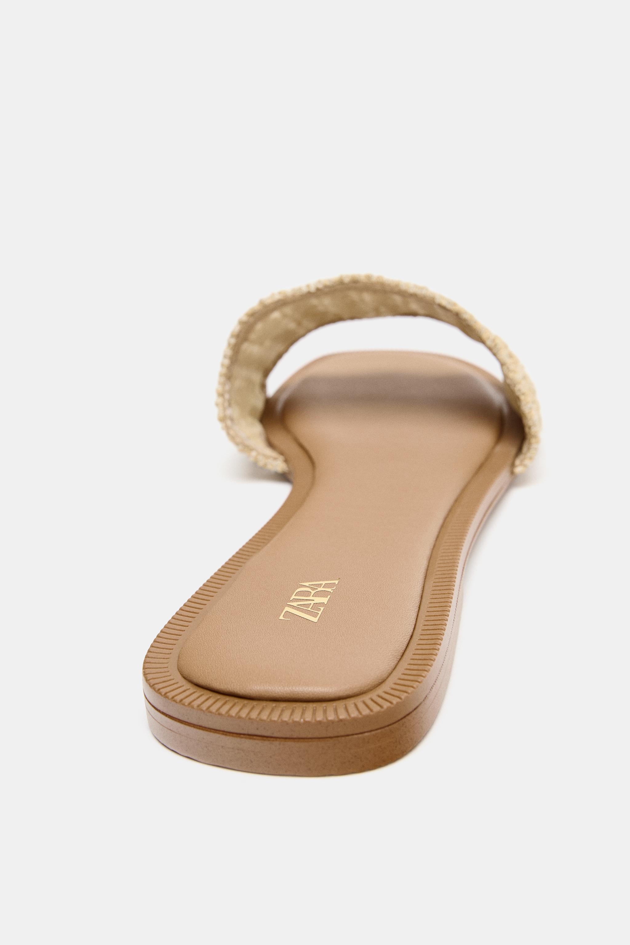 EMBROIDERED SLIDE SANDALS